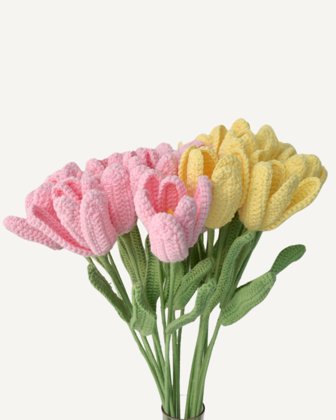 Crochet Tulip Flowers - Yellow, Pink, Purple and White