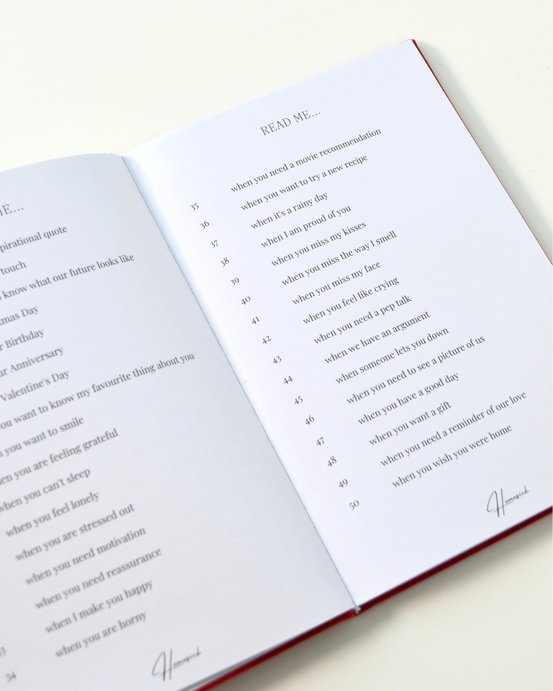 Read Me When You're Homesick Keepsake Journal