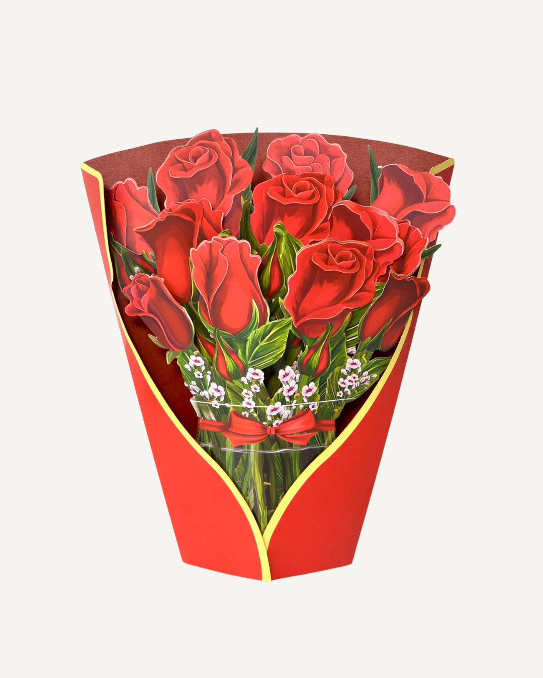 Keepsake Flower Bouquet + Greeting Card - Red Roses